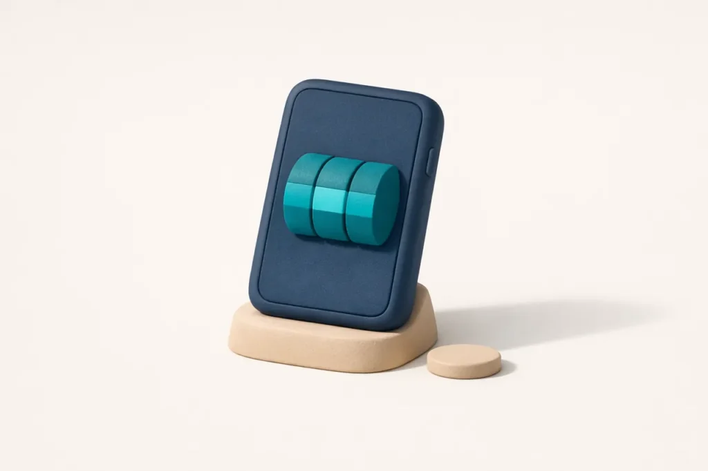 PayID pokies mobile play clay phone on pedestal showing reel
